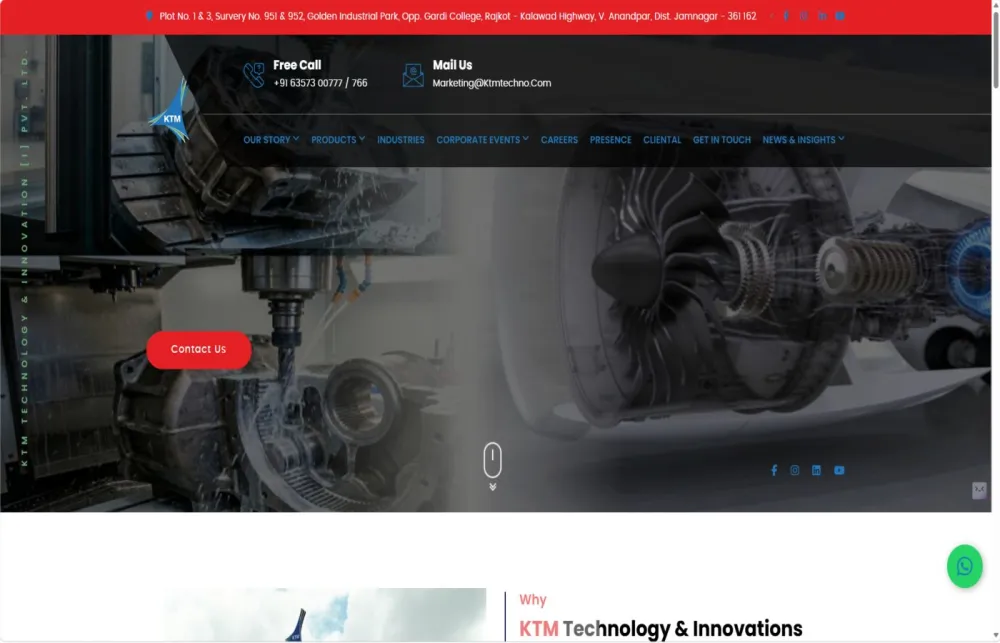 KTM Technology & Innovations (India) Pvt. Ltd — website by Kaimak Crevanto