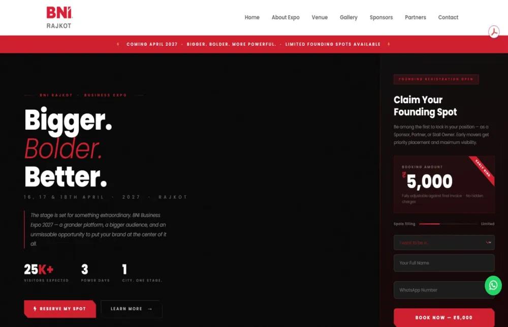 BNI Rajkot — website by Kaimak Crevanto