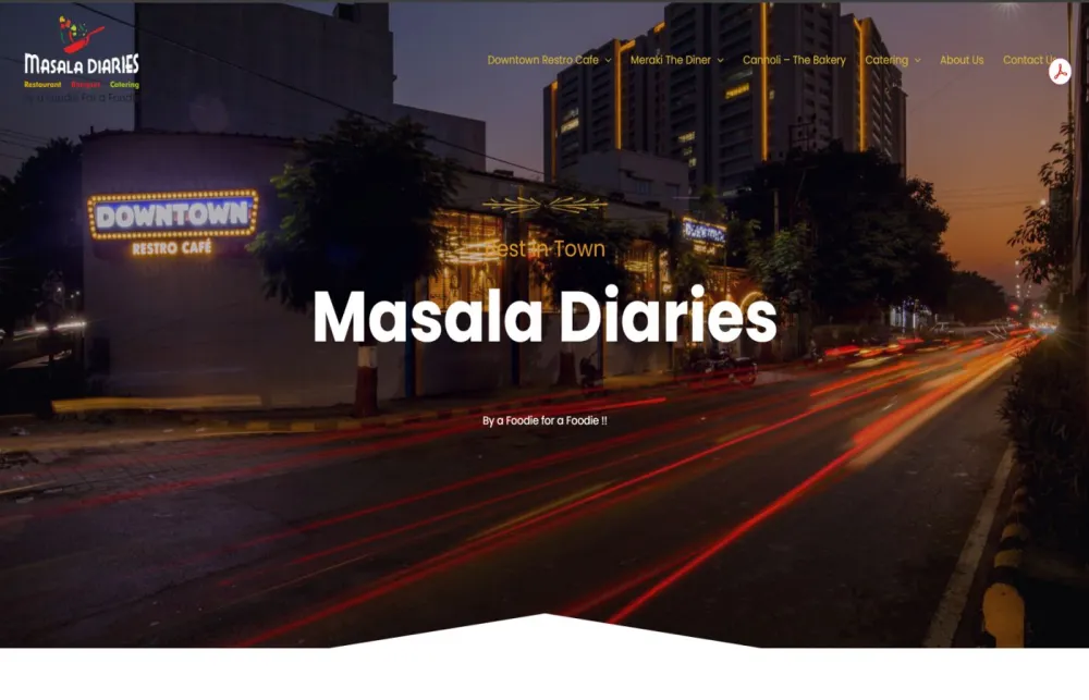 Masala Diaries — website by Kaimak Crevanto