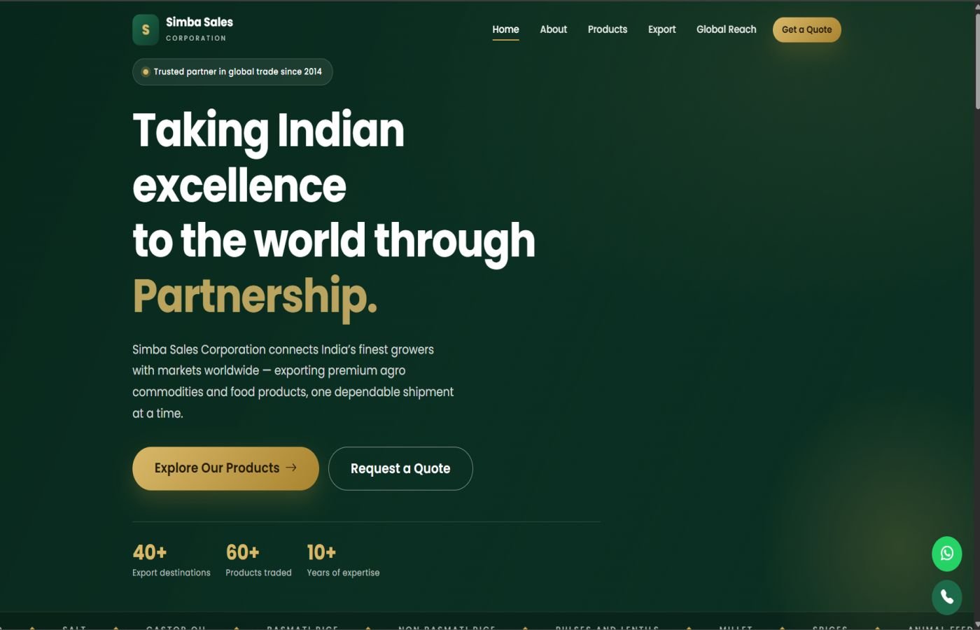 Simba Sales Corporation — website by Kaimak Crevanto
